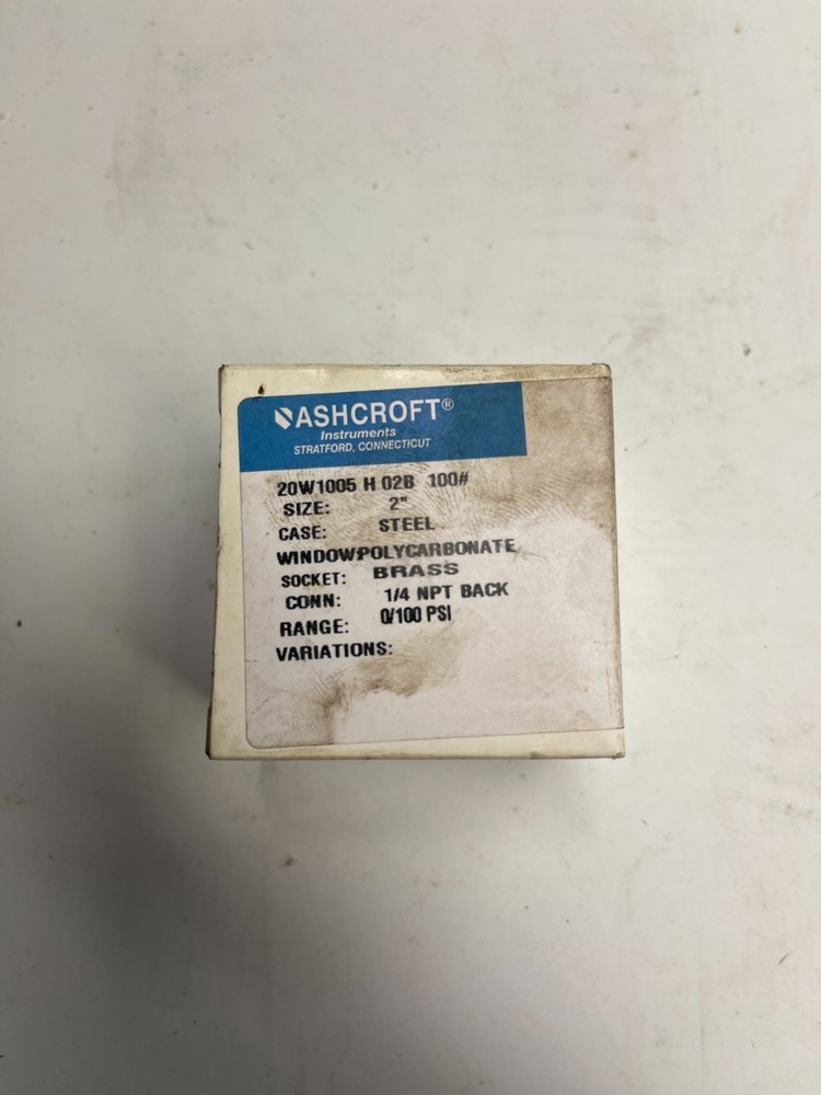 ASHCROFT 20W1005 H 02B GAGE 0-100 PSI