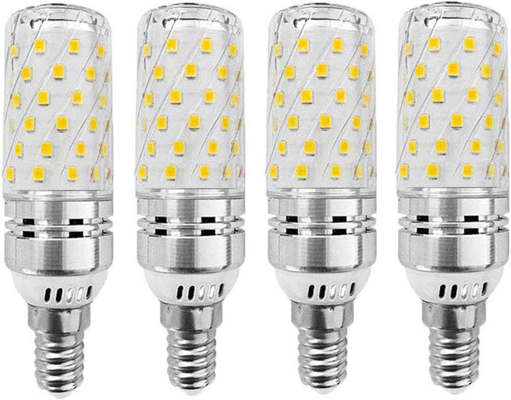 E12 LED Corn Bulbs 16W (4 Pack) 3000K Warm White 80 Leds 2835 SMD 1500LM 120W In