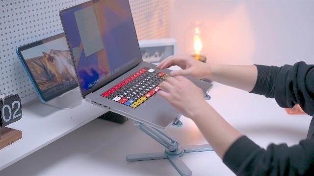 360° Rotating Laptop Stand Riser - Ergonomic, Adjustable Height, Foldable, Fits