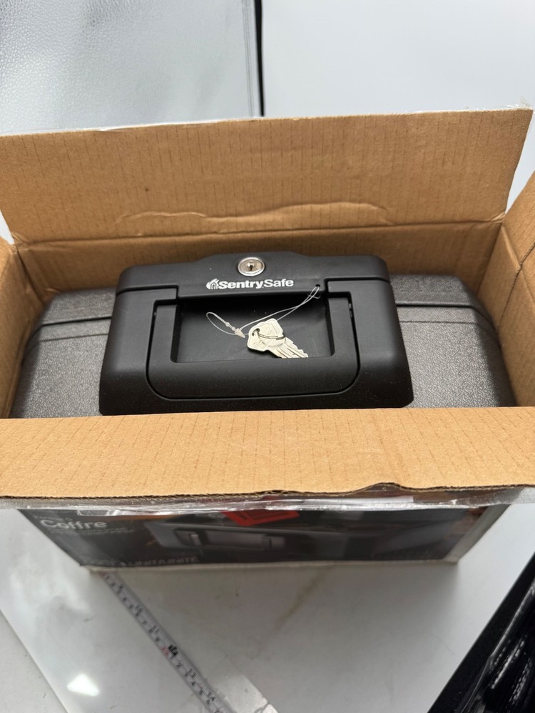 SentrySafe Small Fire Chest Safe Key Lock Black Portable Security Box