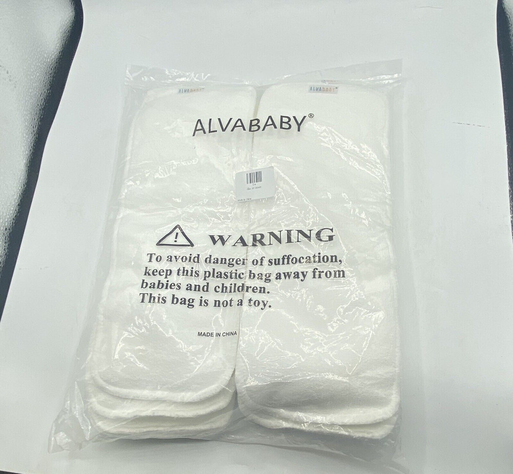 AlVABABY 10pcs Cloth Diaper Inserts 5-Layer Inserts Reusable Liners White NEW