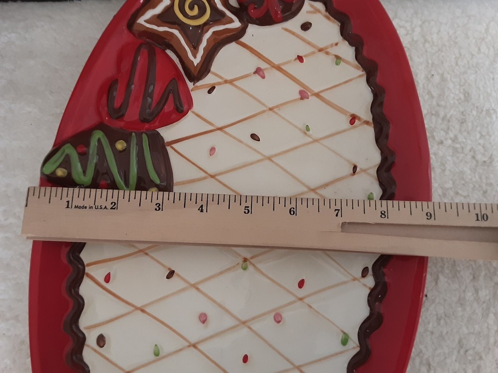 Christmas Tree Gingerbread Candy Cookie Platter Serving Dish Holiday Party