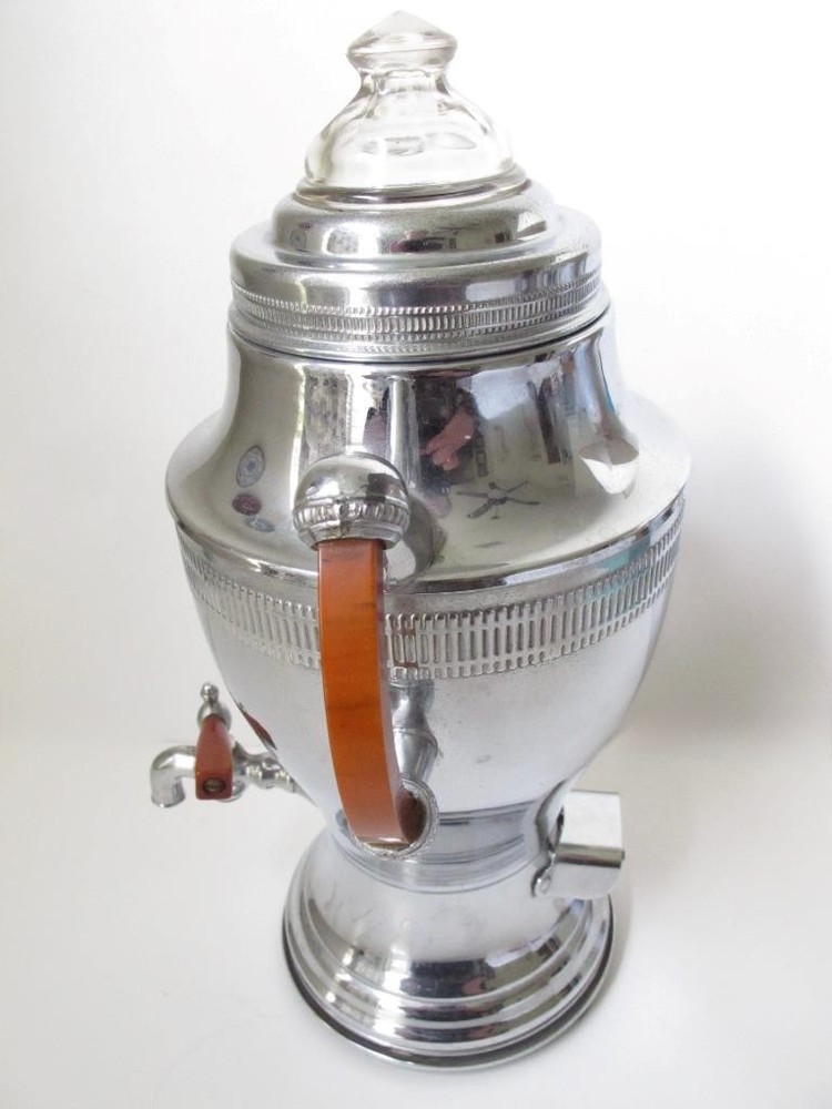 Art Deco Continental Silver Co. Coffee Percolator Urn Samovar Bakelite Handles