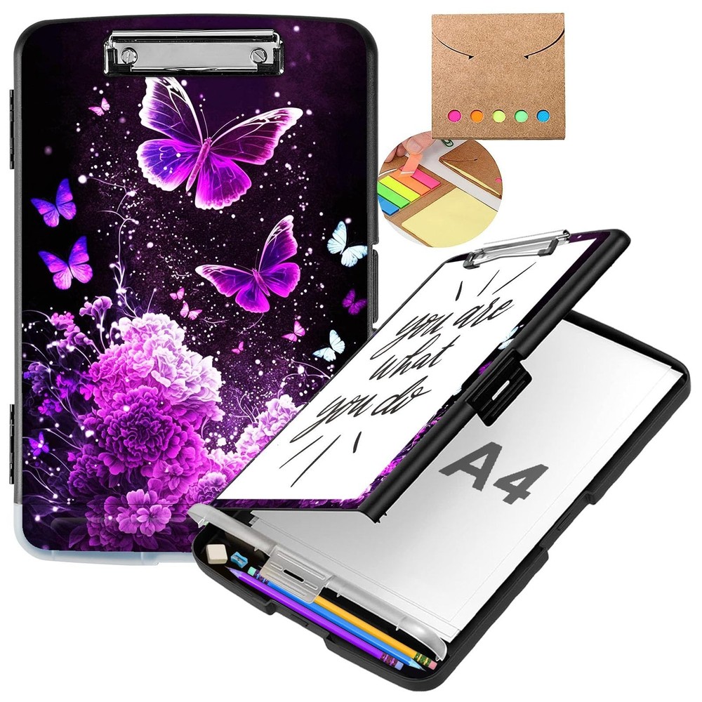 Clipboard with Storage,Heavy Duty Plastic Nursing Clip Board Foldable,High Ca...