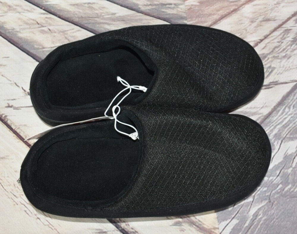 Dearfoams Small Memory Foam Slippers NWT Black