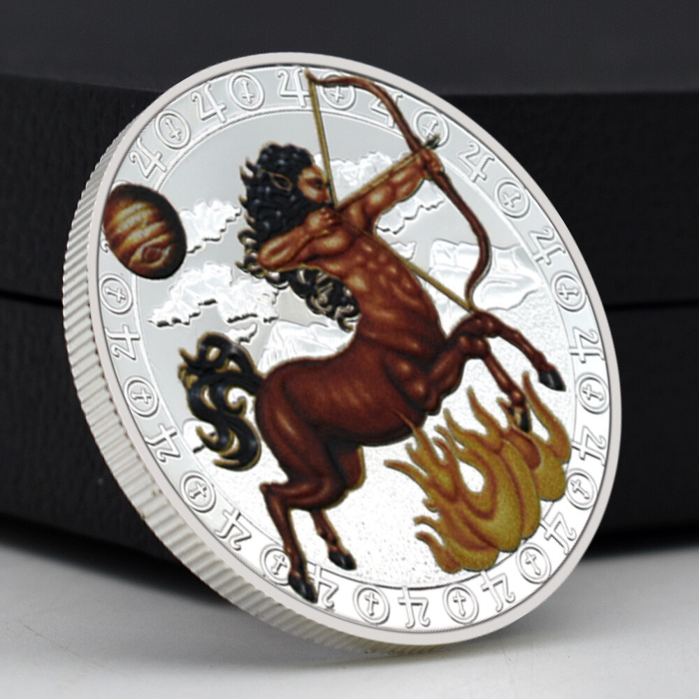 Sagittarius Challenge Coin 12 Constellations Silver Plated Commemorative Medal