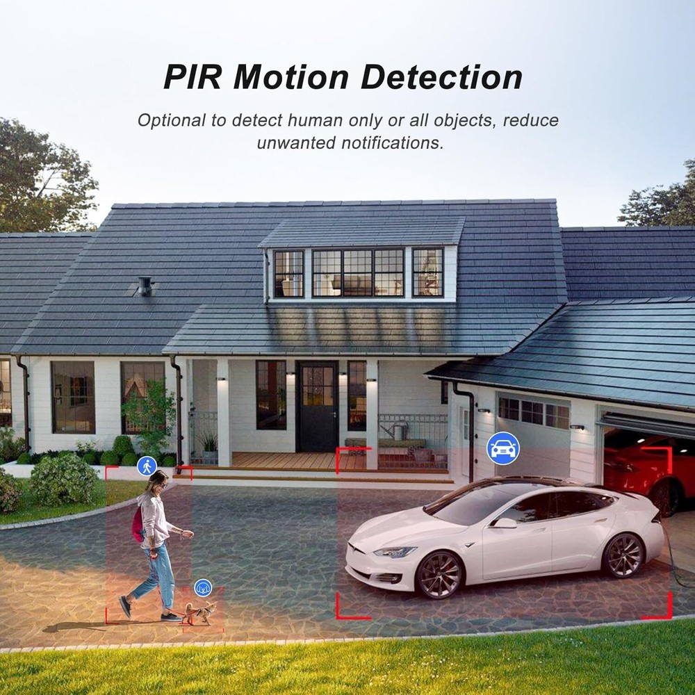 4.4" Touch Monitor 4MP Wireless Security Camera System Solar Powered 2-Way Talk