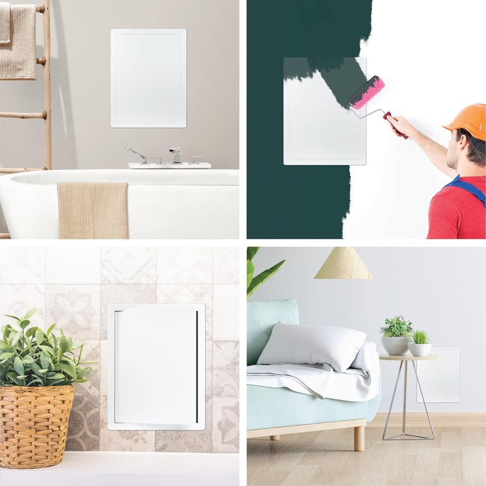 12" X 16" White Plastic Access Panel. Service Shaft Door Panel. Plumbing, Electr