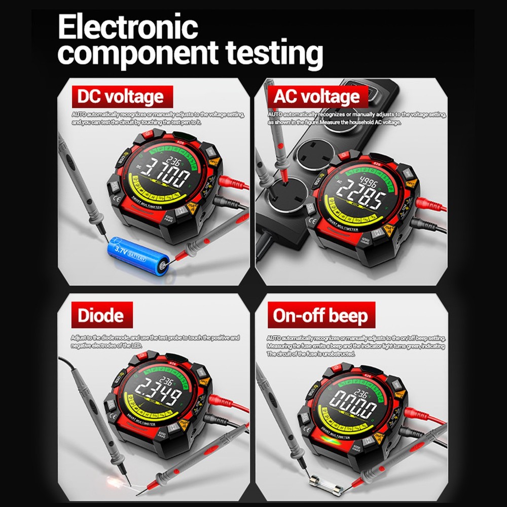 6000 Counts Multimeter With Backlit Display For Electricians WUJF