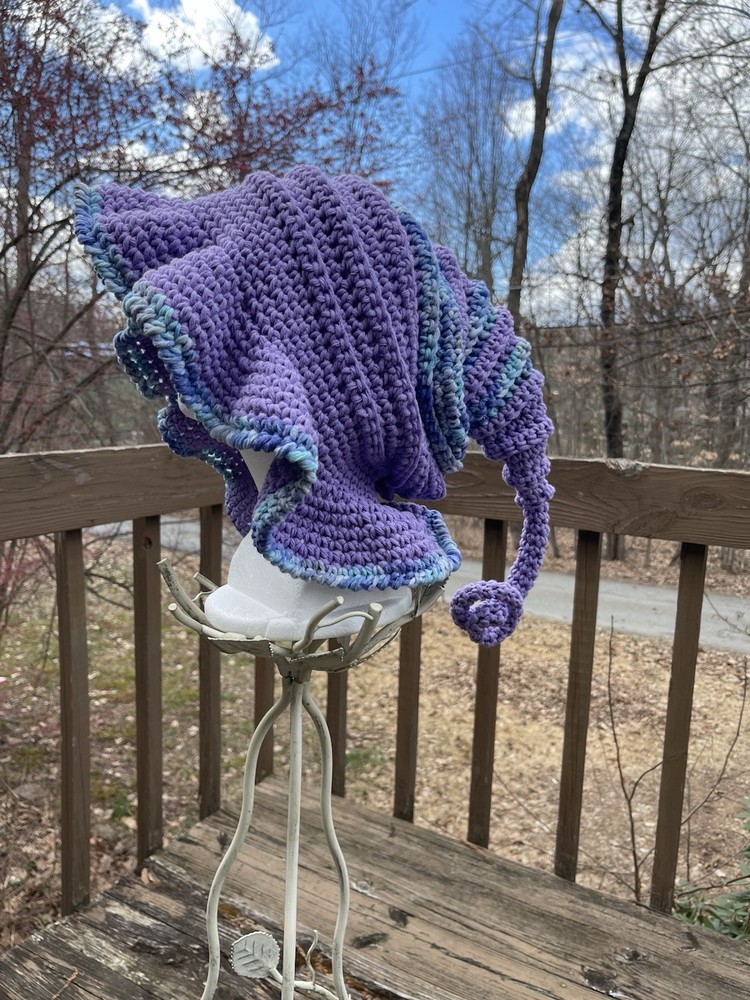 Cotton Twisted Witch Hat - Crochet Handmade