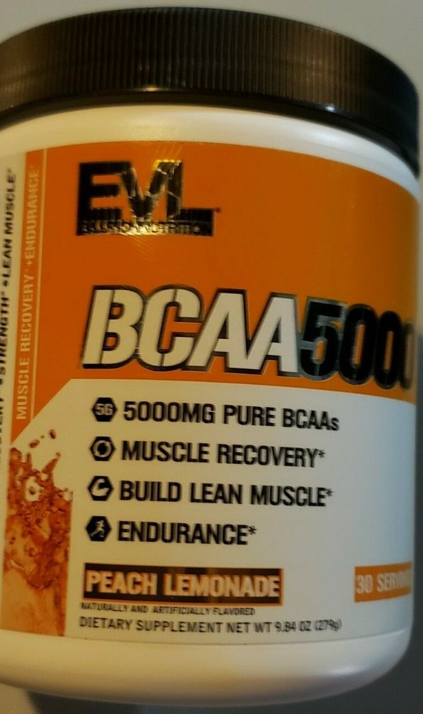 Evlution Nutrition - BCAA 5000 - PEACH LEMONADE - 30 Servings - Exp 5/2025