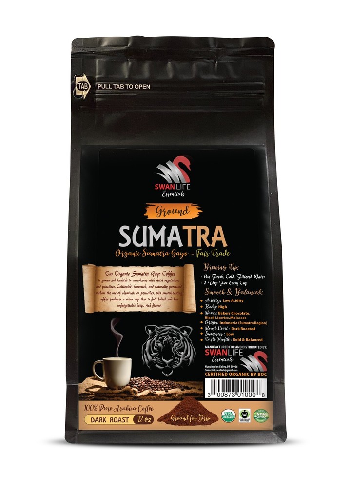 Pure Roast - SUMATRA GROUND ORGANIC COFFEE - Unique Beans 2Pack