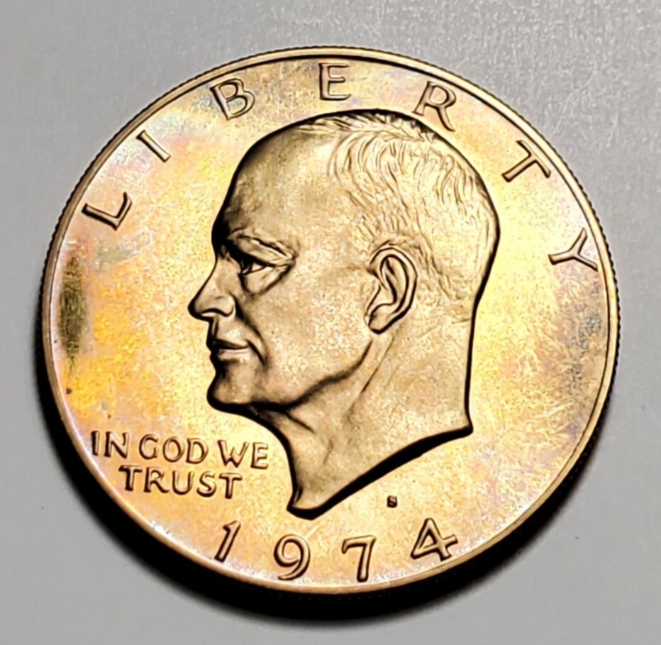 TONED 1974 S EISENHOWER IKE DOLLAR CLAD PROOF UNC #C5619