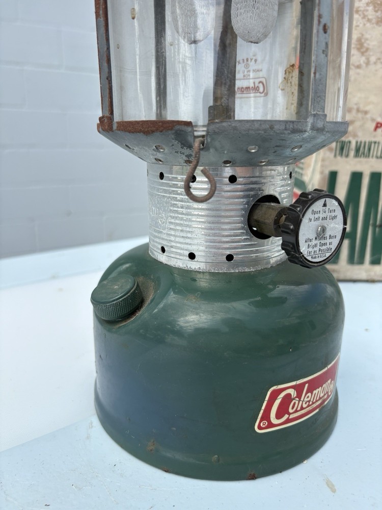 Vintage Coleman 220F Lantern Pyrex w/Box, Extras & Paperwork
