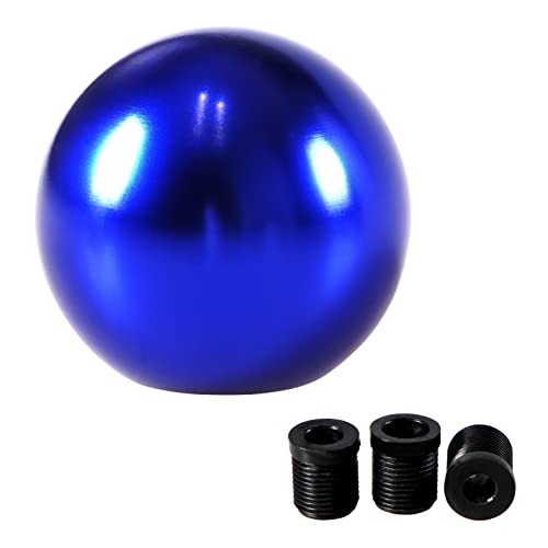 Universal Round Ball Gear Shift Knob,Chrome Finish Aluminum Shifter Knobs Blue