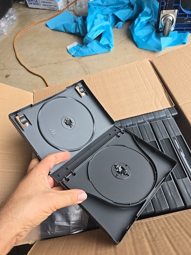 Standard 14mm 3 Disc CD Or DVD Replacement Black Storage Case Box