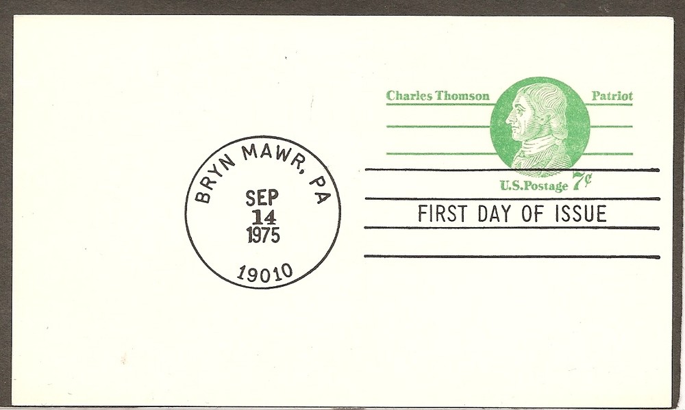 US SC # UX68 Charles Thomson FDC.Uncacheted .
