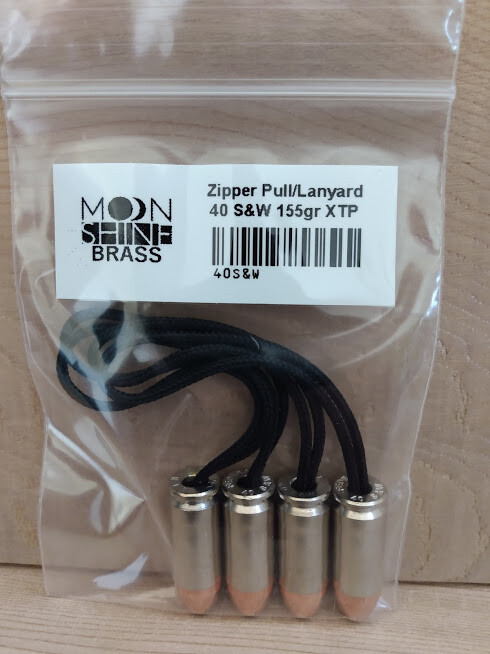 Bullet Zipper Pull, Bullet Lanyard, or Keychain 4 Pk Select Caliber at Checkout