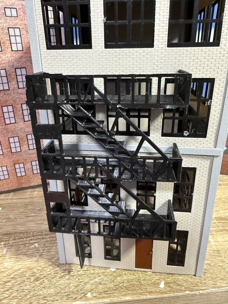 G Scale Fire Escape - 4 Stories Plus Drop Down Ladder - 2 Pre-assembled Pieces