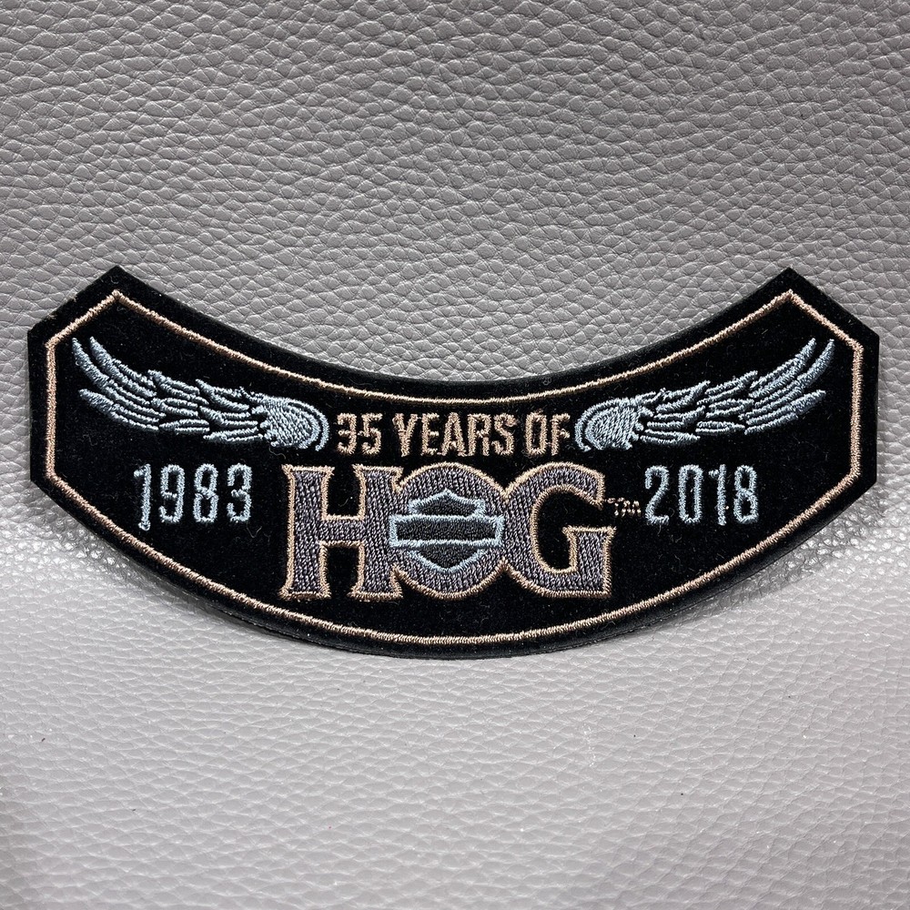 2018 HOG Harley Davidson Owners Group Rocker Patch Badge 35 Years Jacket 1983