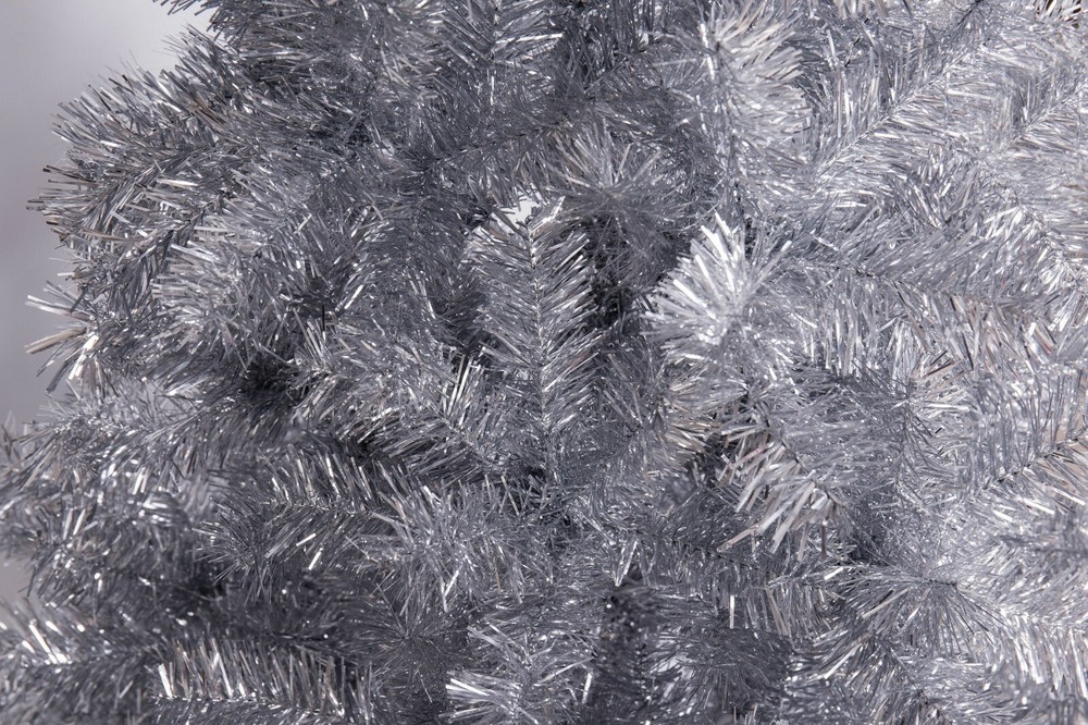 Fawyn 6' Ft Sparking Gorgeous Folding Artificial Tinsel Christmas Tree Silver