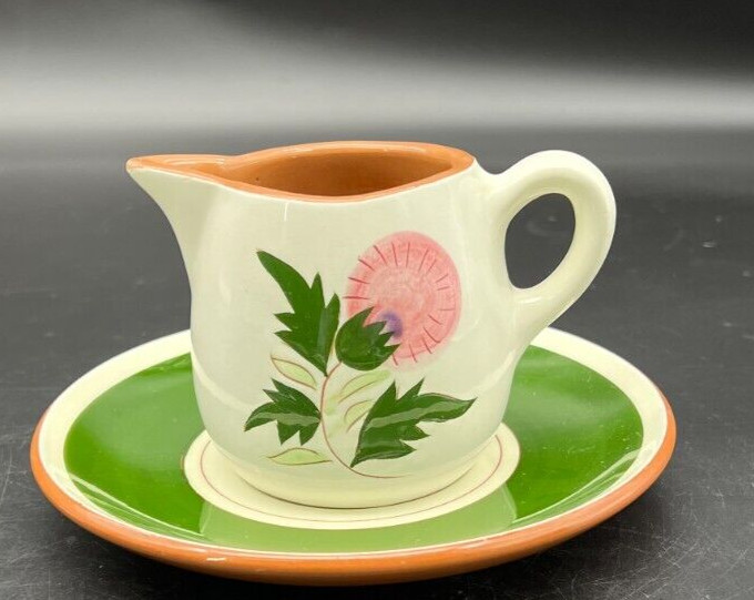 Stangl Thistle Creamer and Saucer