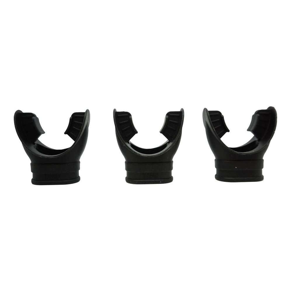 Scuba MP-206 Black Silicone Octopus Regulator Mouthpiece, 3pc pack
