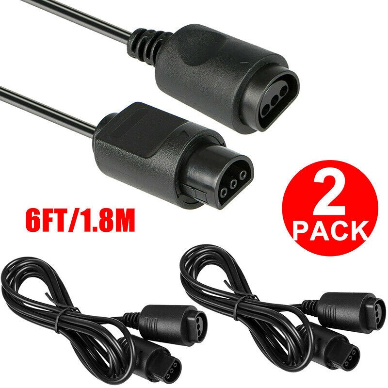 2Pcs Extension Cable Cord Plugs For Nintendo 64 Controller N64 Game Console