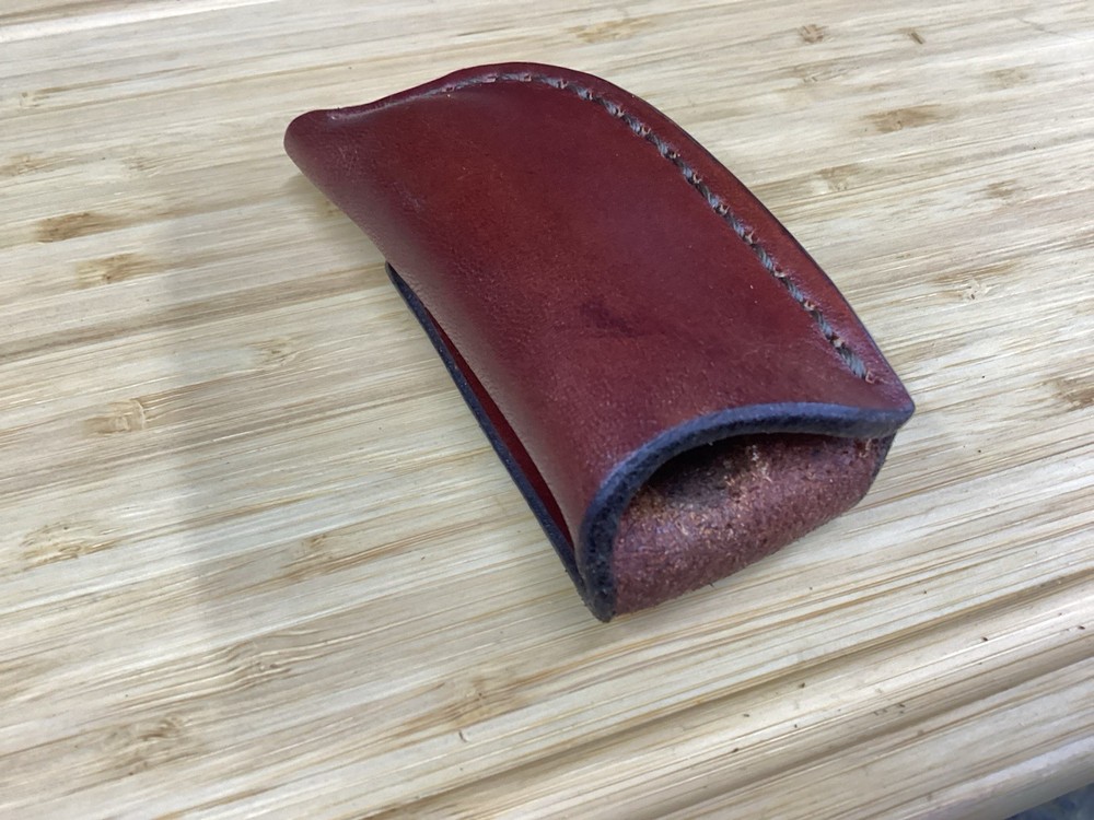 Trapper Size Leather Folding Knife Belt Loop Sheath (Sheath Only)