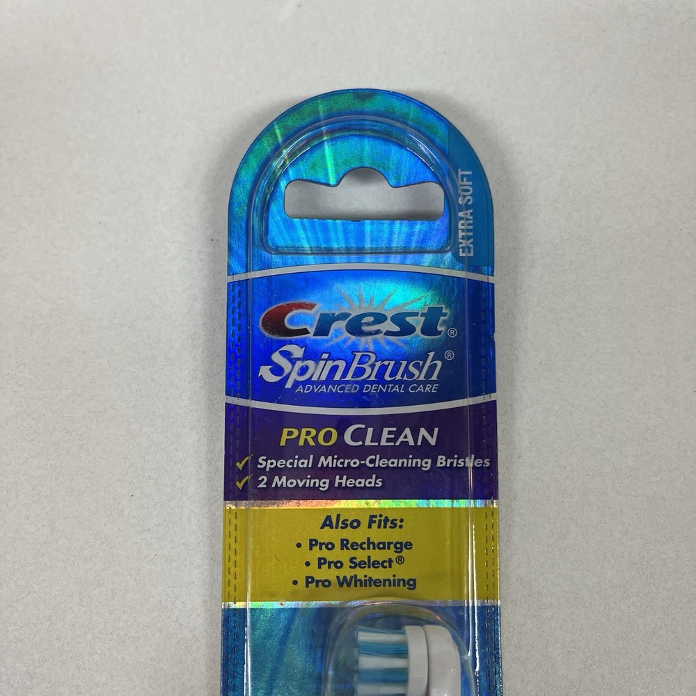 Spinbrush Pro Clean Replacement Heads Extra Soft Bristles 2 Heads Crest