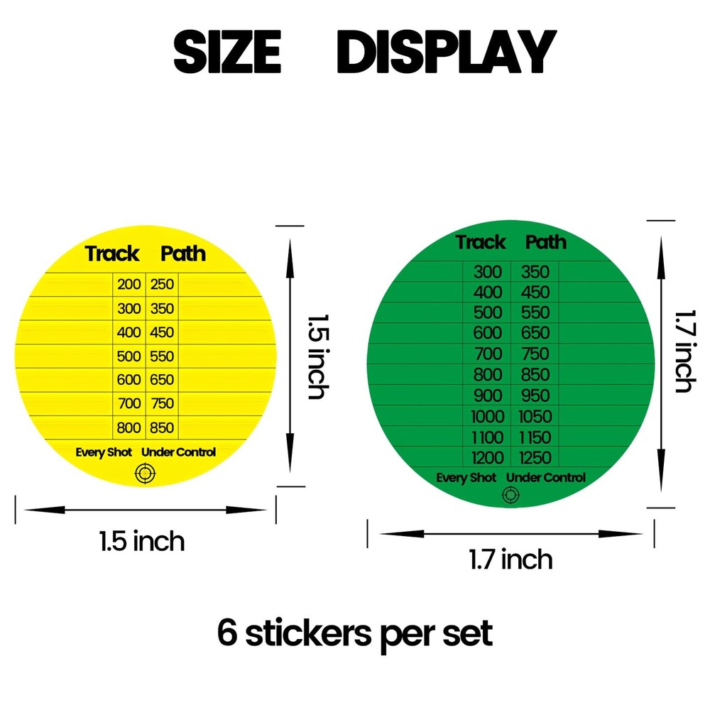 Twizz Scope DOPE Sticker Pack: Removable, Writable Adhesive Yellow + Green