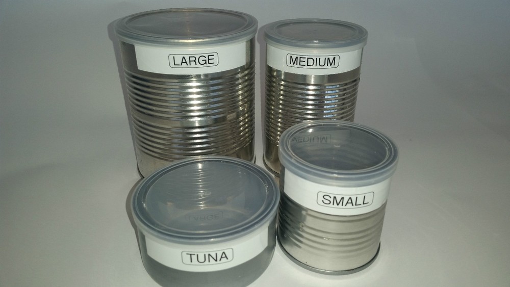 16 (16) Clear Plastic Lids for Tin Cans. Use for Storage.