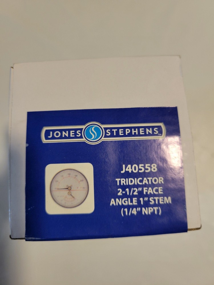Jones Stephens J40558 Tridicator 2-1/2" Face, Angle 1" Stem 1/4" NPT