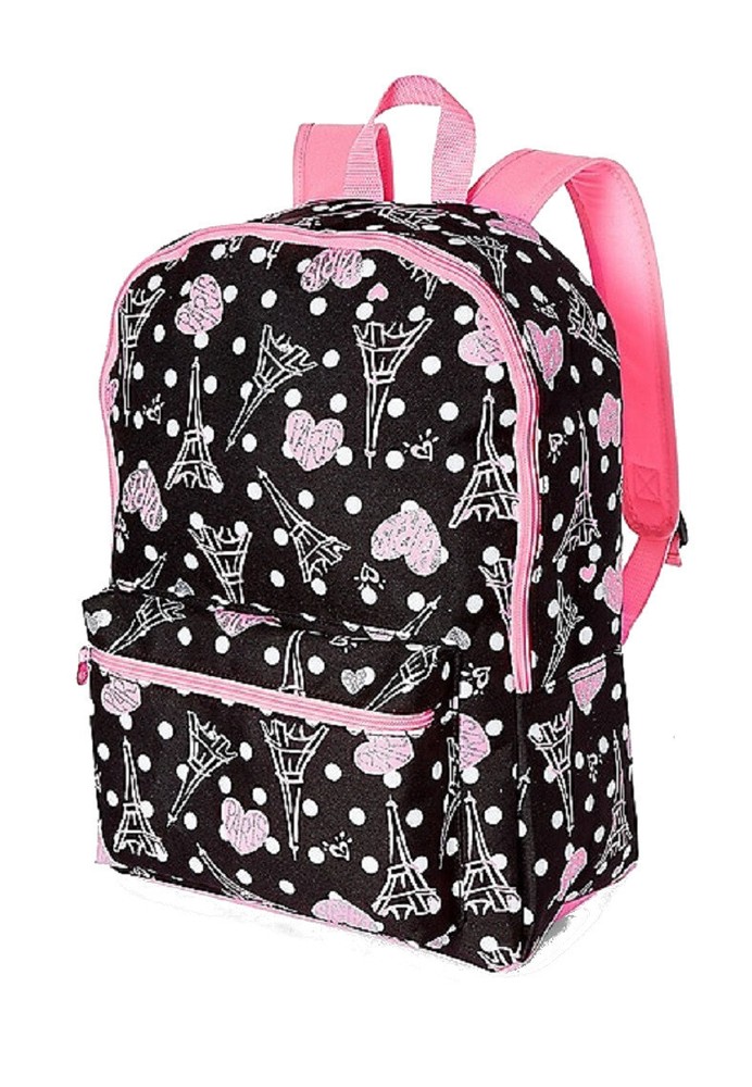Justice For Girls Paris Eiffel Tower Backpack Book Bag