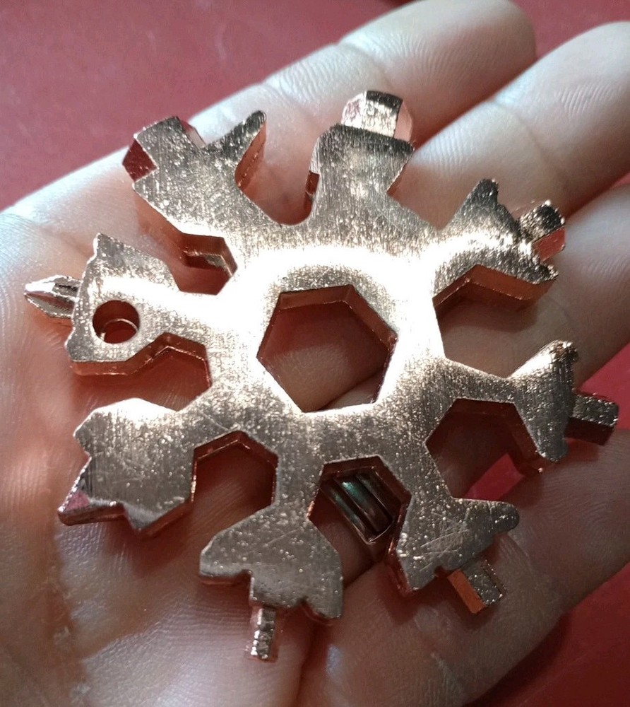 Snowflake Multi-Tool Screwdriver Gadget Rose Gold Colored
