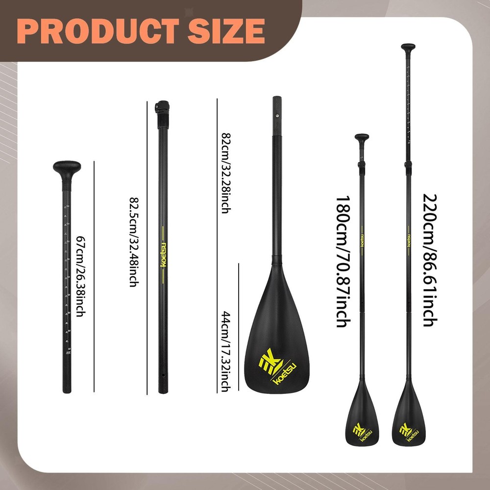 Paddleboard Paddle 3 Sections Boating Accessory Lightweight Kayak Paddle for
