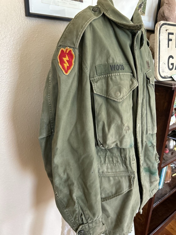Vtg M-51 Field Jacket-DISTRESSED Tropic Lightning/Hell On Wheels