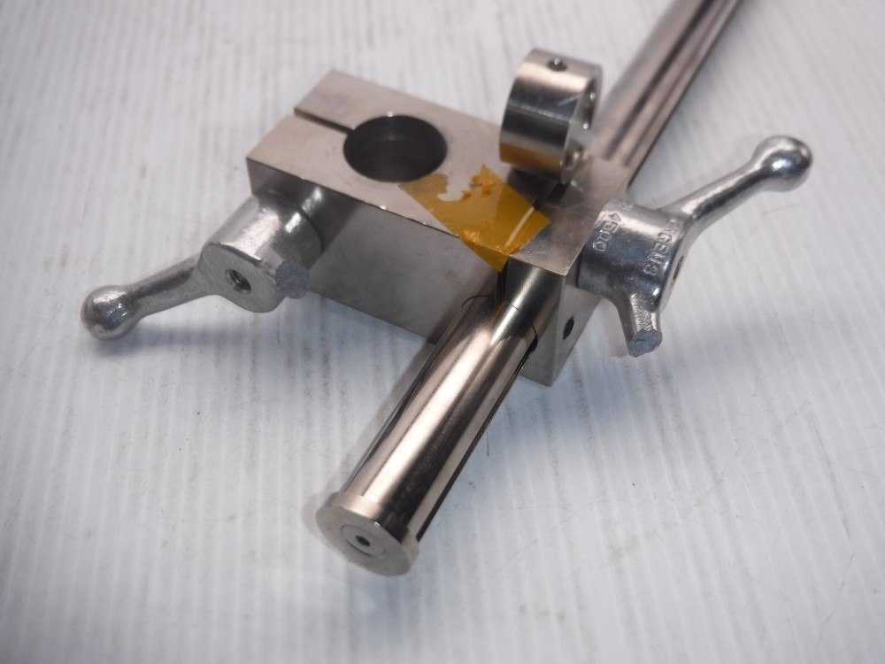 Unbranded Horizontal Microscope Head Mount w/ Two ** Broken ** Jergens Handles