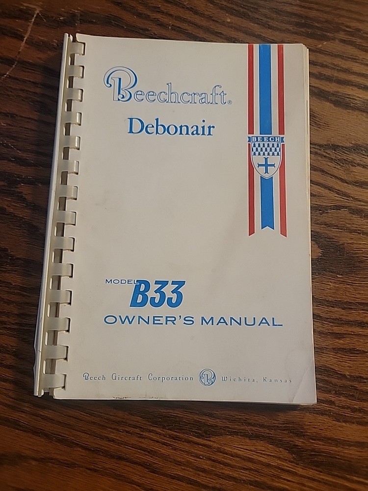 Beechcraft B-33 Owner's Manual - Debonair Model 33 - Original, published in 1961