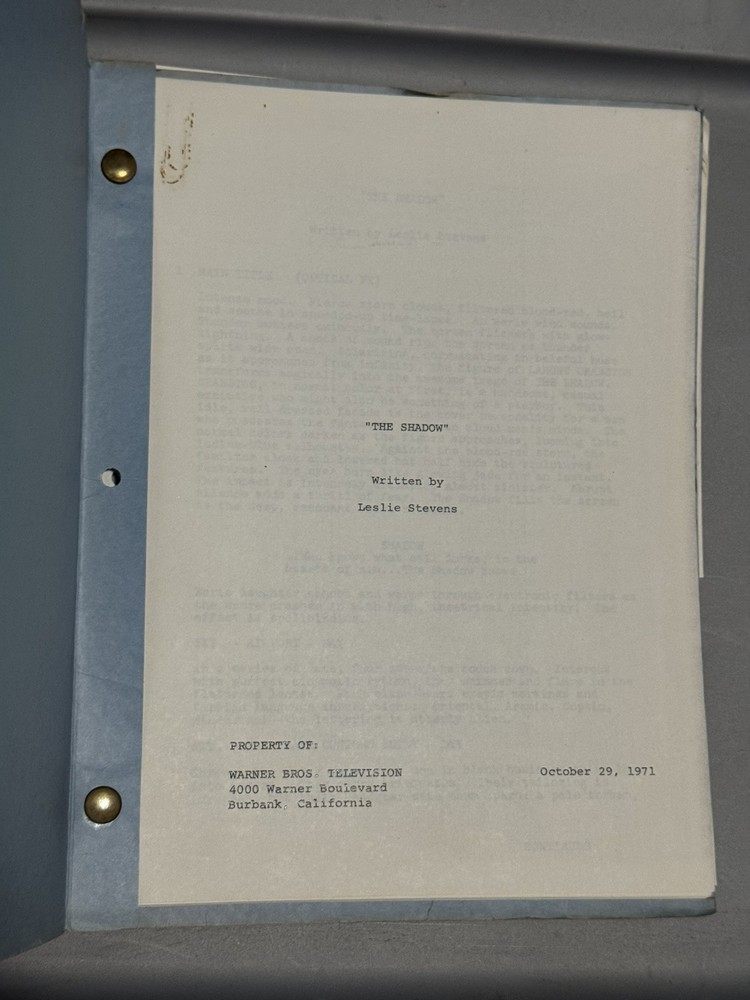 DC THE SHADOW SCRIPT & TREATMENT ORIGINAL TYPED 1970-71 UNPRODUCED TV PROJECT