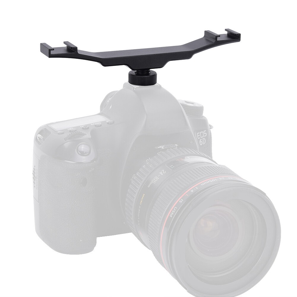 Double End Cold Shoe Mount Bracket Extension Rod For Camera Flash Fill Light Fit