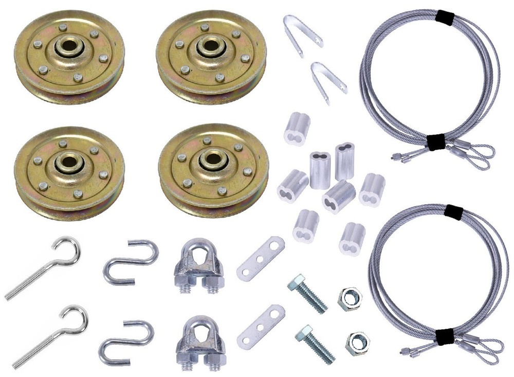 Garage Door Extension Spring Wire Cable & Pulley Replacement Kit