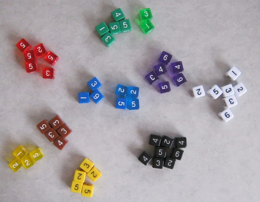 55 Plastic D6 Dice 16mm RPG Assorted Colors