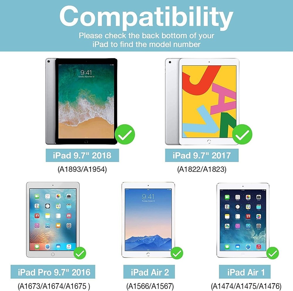 2 Pack iPad 9.7 inch 6th/ 5th Screen Protector Tempered Glass Scratch Resistant