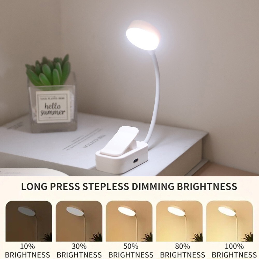 Flexible Rechargeable LED Book Light With 3 Light Modes Easy Clip Reading Lamp