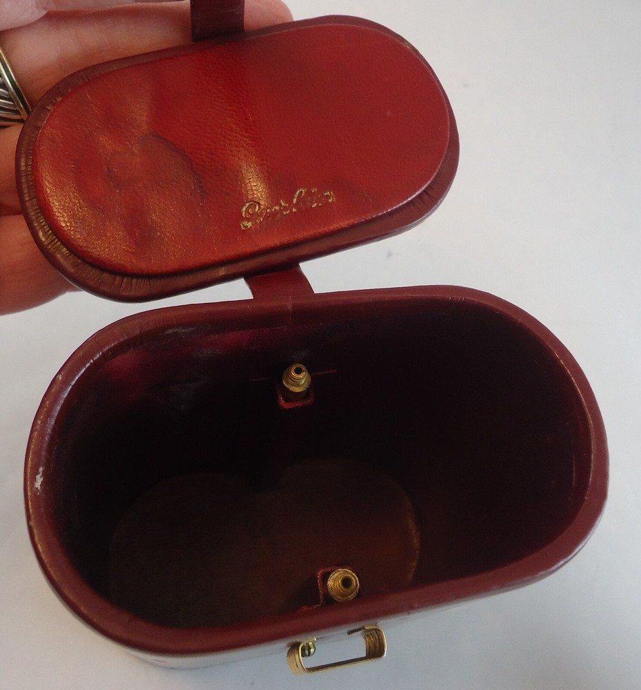 Baccarat For Guerlain Perfume Atomizer In Elegant Red Leather Case