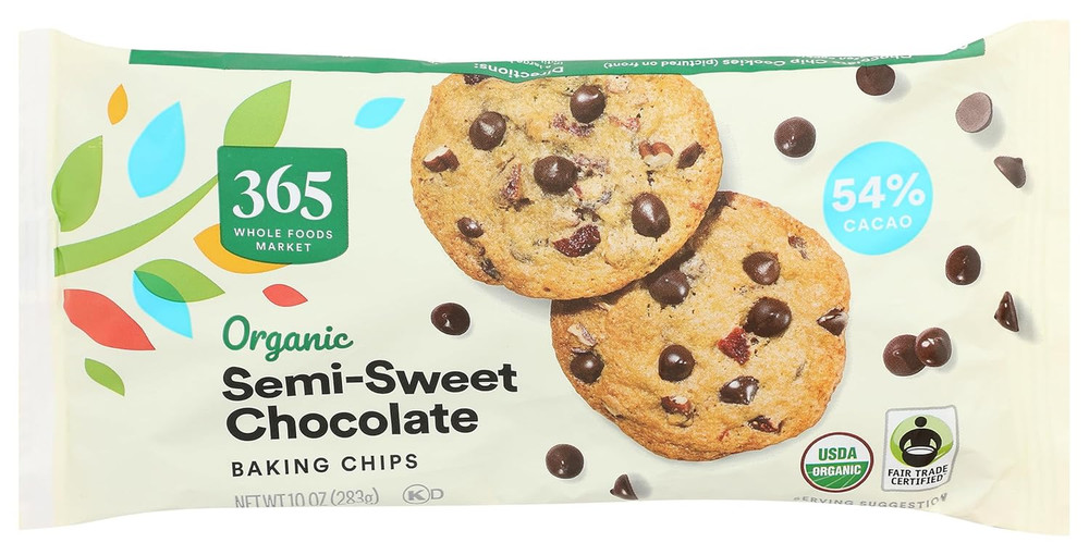 , Organic Semi Sweet Chocolate Chips, 10 Ounce