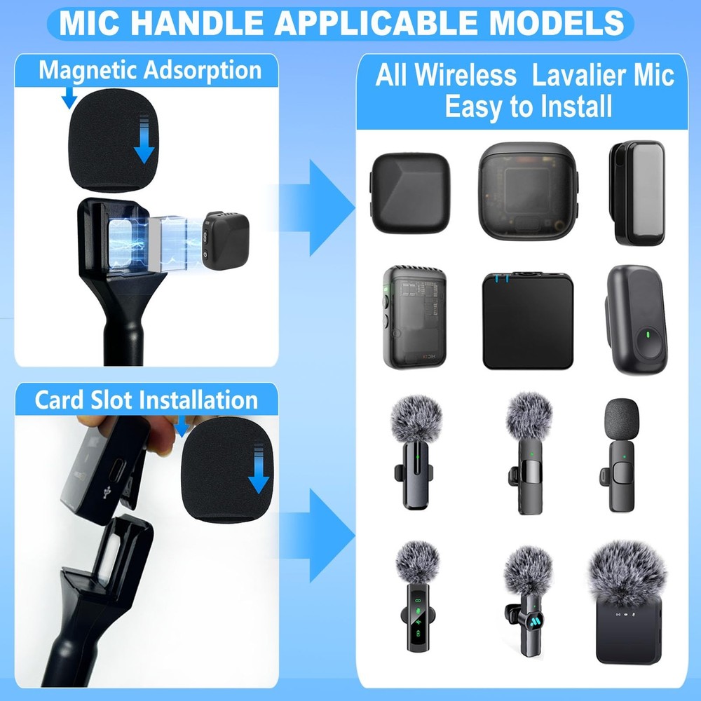 Dji Microphone Holder for Interview, Microphone Handle for DJI Mic Mini/2/3, ...