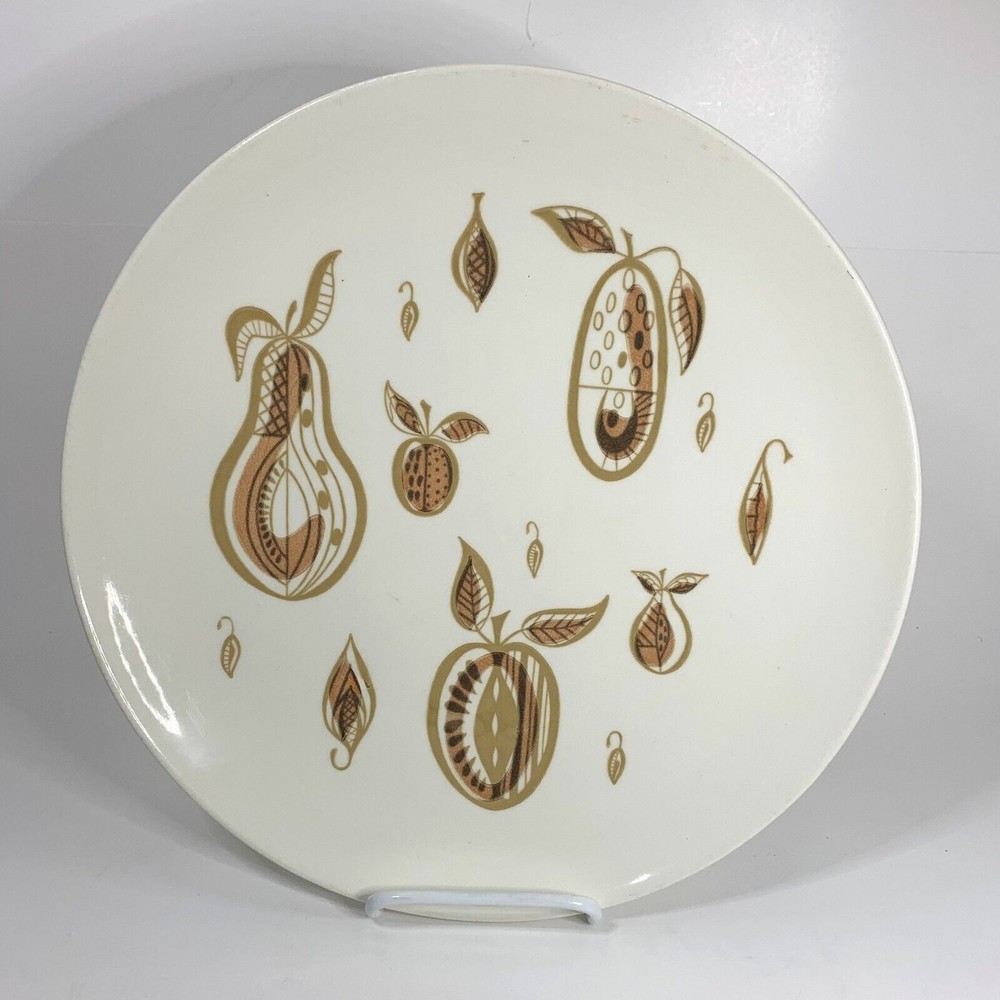 Large Ceramic Chop Plate Platter Pear Apple Fruit Wall Décor MCM Vintage 12”