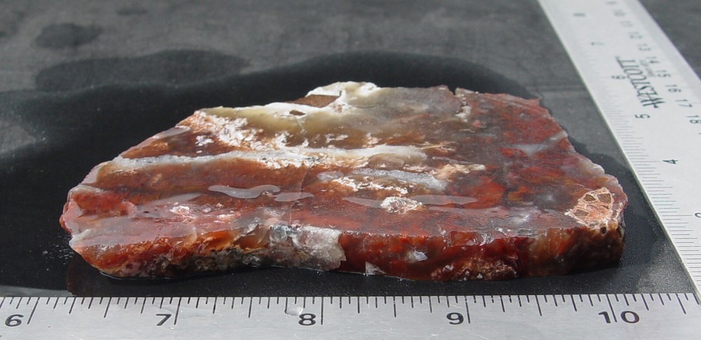 red Plume Agate Lapidary Slab T1075